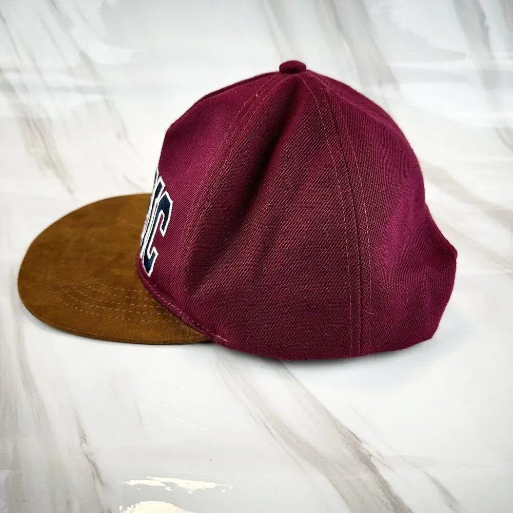 The Children's Place #Epic Snapback Ball Cap Burgundy Brown Suede Bill L/XL 8+